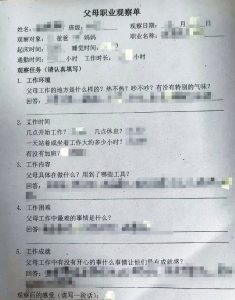 Китайско училище критикувано за нахлуване в неприкосновеността на личния живот с анкета на ученици, питаща дали работата на родителите е „воняща“ или „шумна“
